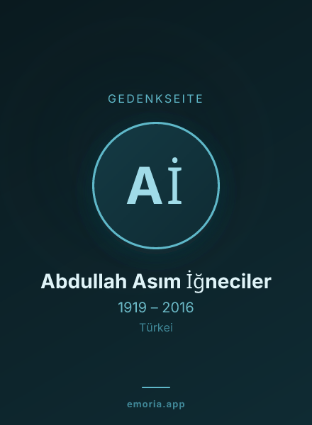 Gedenkportrait von Abdullah Asım İğneciler