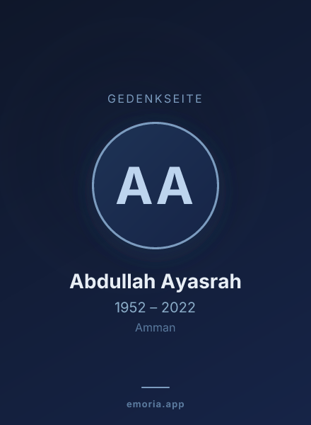 Gedenkportrait von Abdullah Ayasrah
