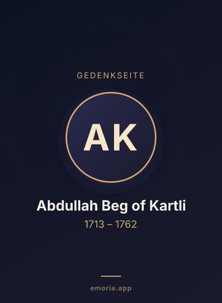 Gedenkportrait von Abdullah Beg of Kartli