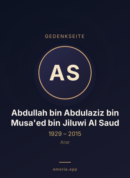 Gedenkportrait von Abdullah bin Abdulaziz bin Musa'ed bin Jiluwi Al Saud