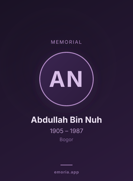 Memorial portrait of Abdullah Bin Nuh