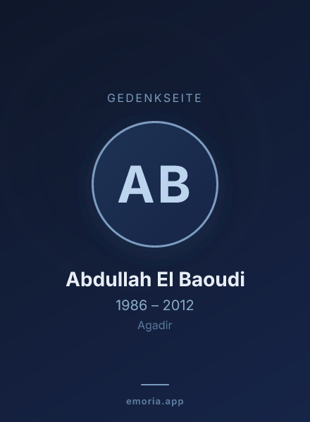Gedenkportrait von Abdullah El Baoudi