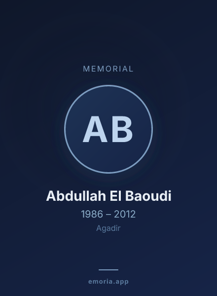 Memorial portrait of Abdullah El Baoudi