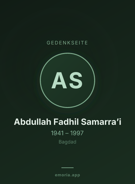 Gedenkportrait von Abdullah Fadhil Samarra’i