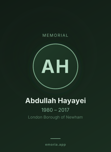 Memorial portrait of Abdullah Hayayei