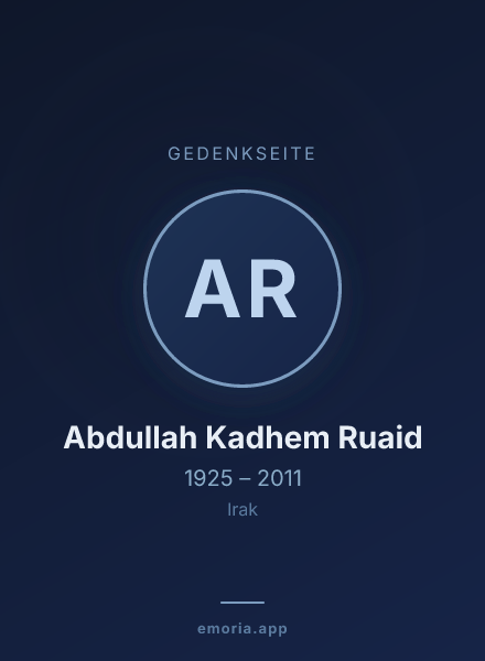 Gedenkportrait von Abdullah Kadhem Ruaid