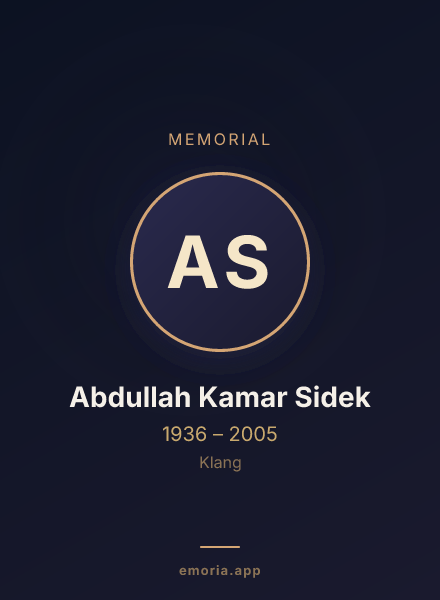 Memorial portrait of Abdullah Kamar Sidek