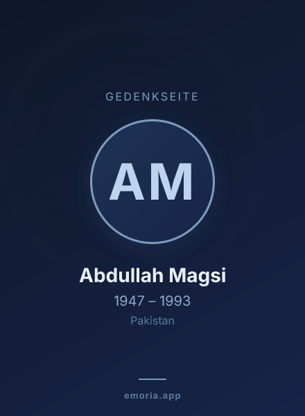 Gedenkportrait von Abdullah Magsi