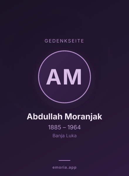 Gedenkportrait von Abdullah Moranjak