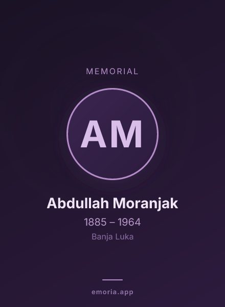 Memorial portrait of Abdullah Moranjak