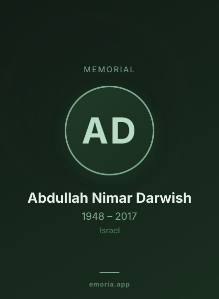Memorial portrait of Abdullah Nimar Darwish