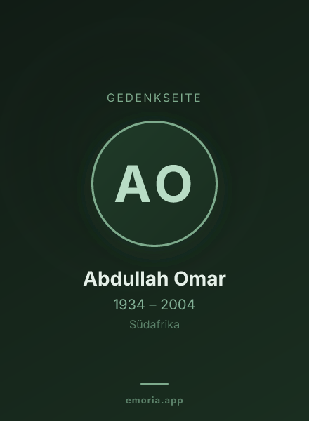 Gedenkportrait von Abdullah Omar