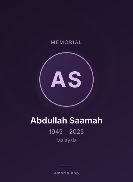 Memorial portrait of Abdullah Saamah