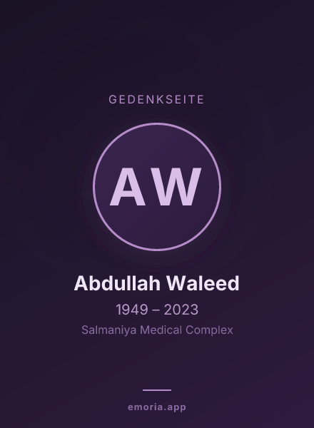 Gedenkportrait von Abdullah Waleed