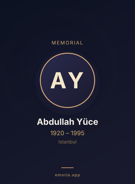 Memorial portrait of Abdullah Yüce