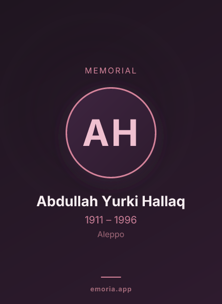 Memorial portrait of Abdullah Yurki Hallaq