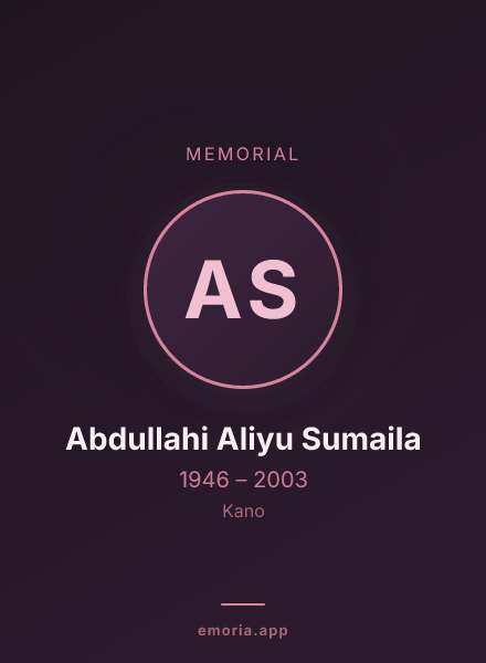 Memorial portrait of Abdullahi Aliyu Sumaila