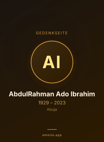 Gedenkportrait von AbdulRahman Ado Ibrahim