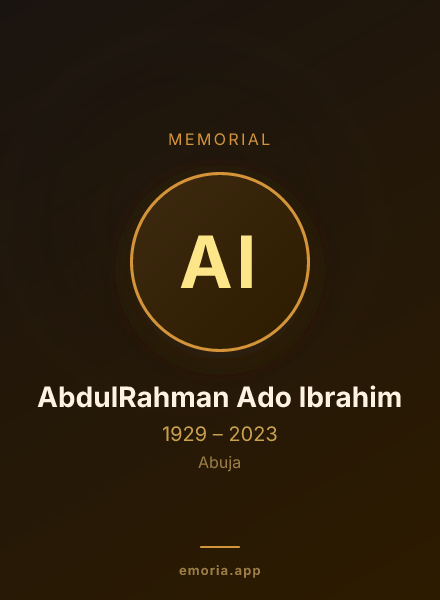 Memorial portrait of AbdulRahman Ado Ibrahim