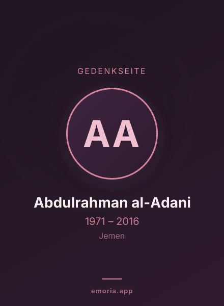 Gedenkportrait von Abdulrahman al-Adani