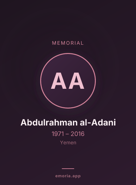 Memorial portrait of Abdulrahman al-Adani