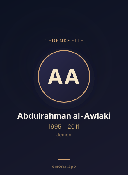 Gedenkportrait von Abdulrahman al-Awlaki