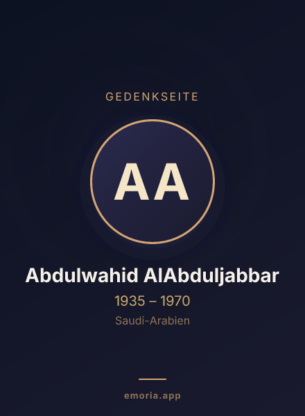 Gedenkportrait von Abdulwahid AlAbduljabbar