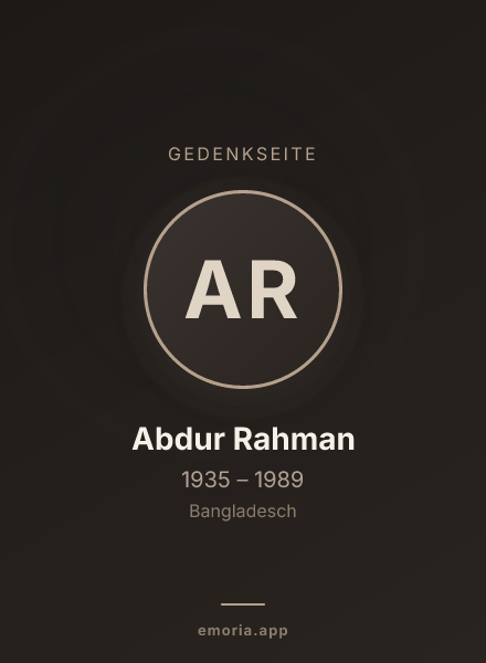 Gedenkportrait von Abdur Rahman