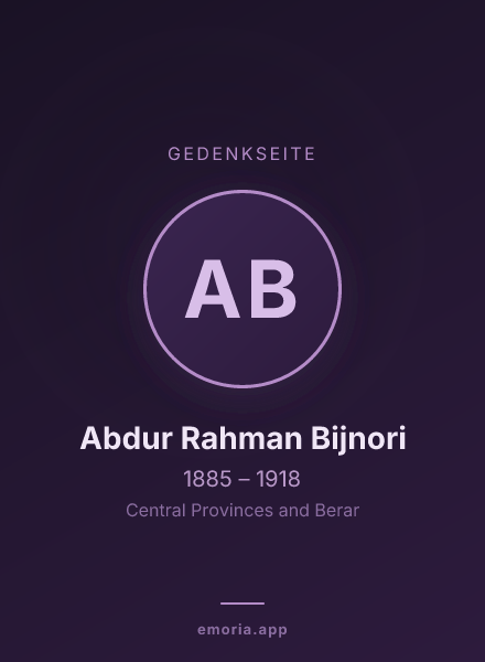Gedenkportrait von Abdur Rahman Bijnori