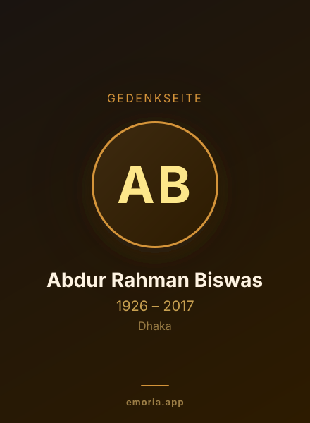 Gedenkportrait von Abdur Rahman Biswas