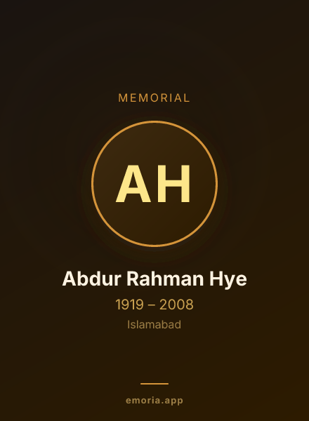 Memorial portrait of Abdur Rahman Hye