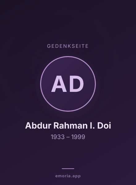 Gedenkportrait von Abdur Rahman I. Doi
