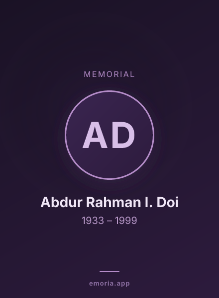 Memorial portrait of Abdur Rahman I. Doi
