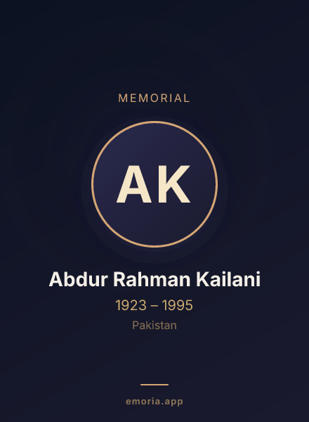 Memorial portrait of Abdur Rahman Kailani