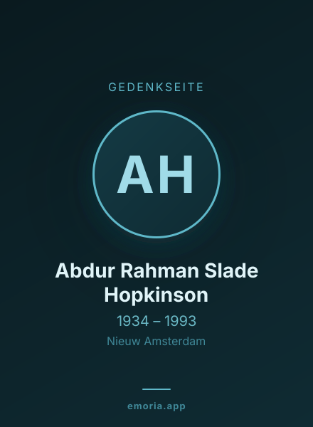 Gedenkportrait von Abdur Rahman Slade Hopkinson