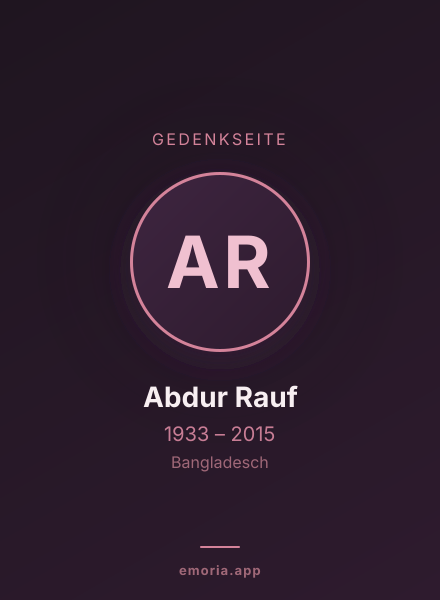 Gedenkportrait von Abdur Rauf