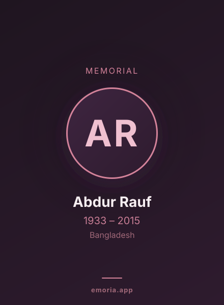 Memorial portrait of Abdur Rauf