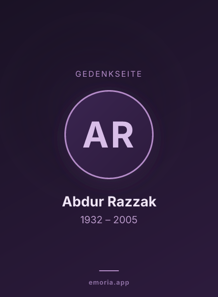 Gedenkportrait von Abdur Razzak