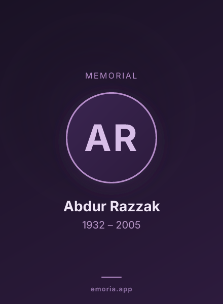 Memorial portrait of Abdur Razzak