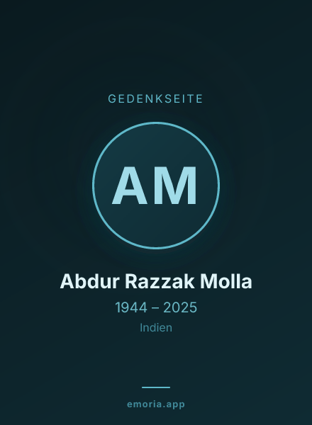 Gedenkportrait von Abdur Razzak Molla