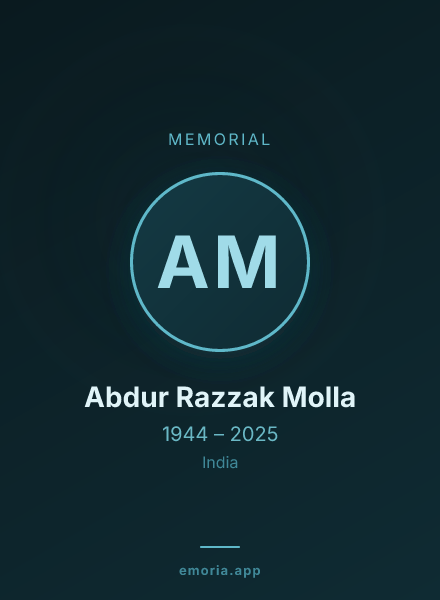 Memorial portrait of Abdur Razzak Molla