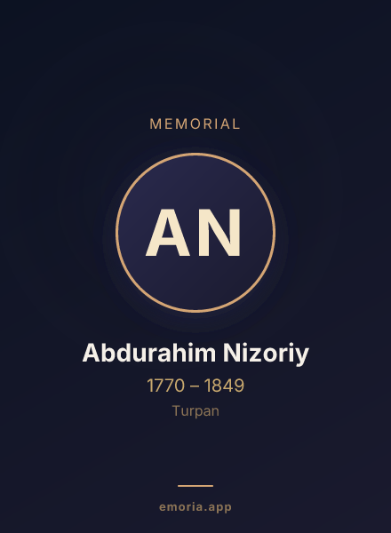 Memorial portrait of Abdurahim Nizoriy