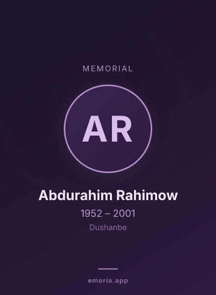 Memorial portrait of Abdurahim Rahimow
