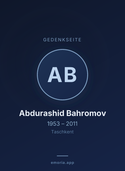 Gedenkportrait von Abdurashid Bahromov