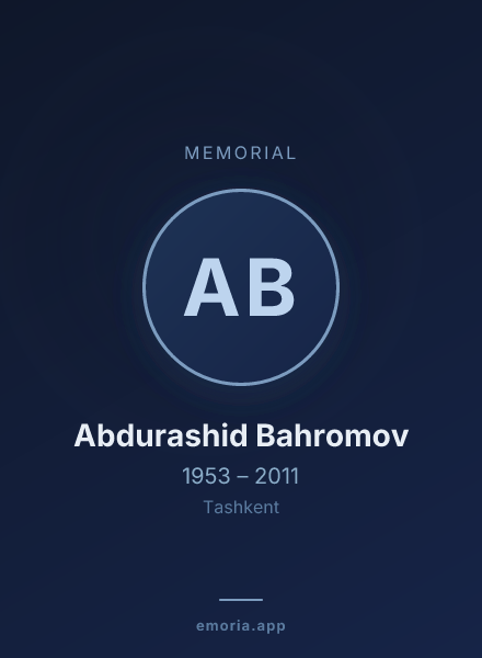 Memorial portrait of Abdurashid Bahromov