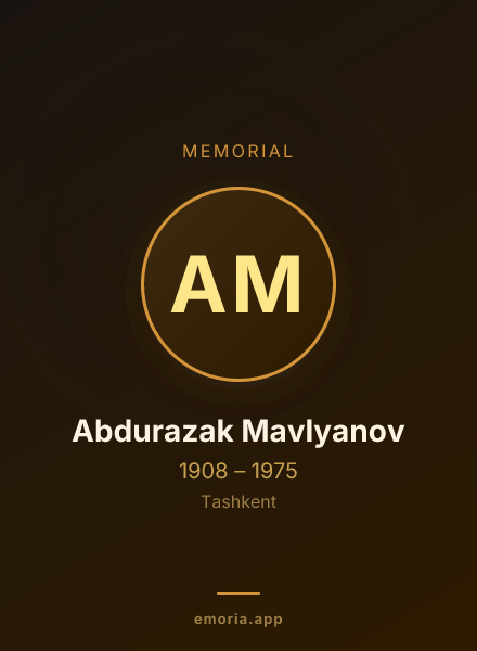 Memorial portrait of Abdurazak Mavlyanov