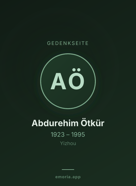 Gedenkportrait von Abdurehim Ötkür