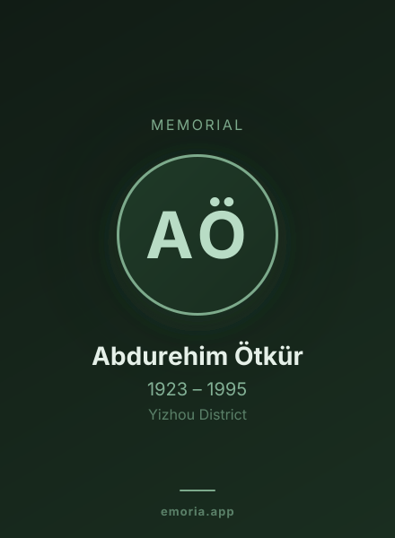 Memorial portrait of Abdurehim Ötkür