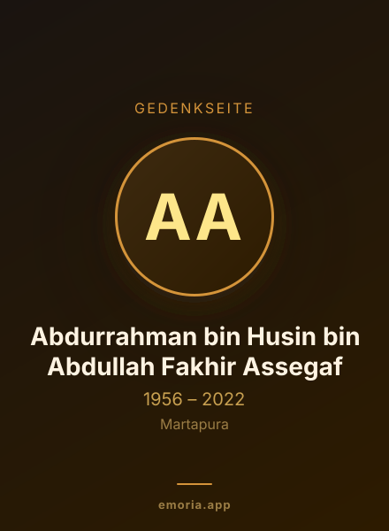 Gedenkportrait von Abdurrahman bin Husin bin Abdullah Fakhir Assegaf