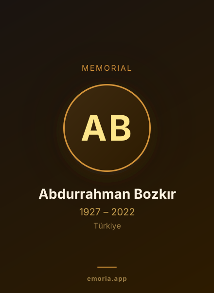 Memorial portrait of Abdurrahman Bozkır